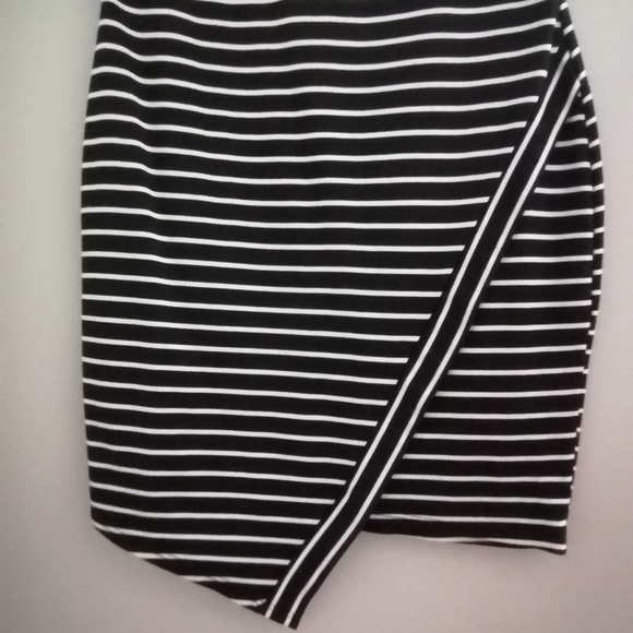 Eclipse Black & White Striped Mini Bodycon Dress - Picture 1 of 5